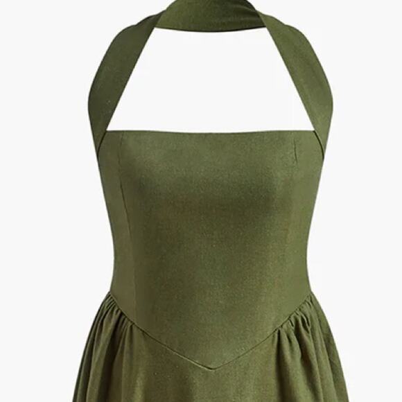 Commense Sage Green Halter Maxi Dress - Picture 5 of 9